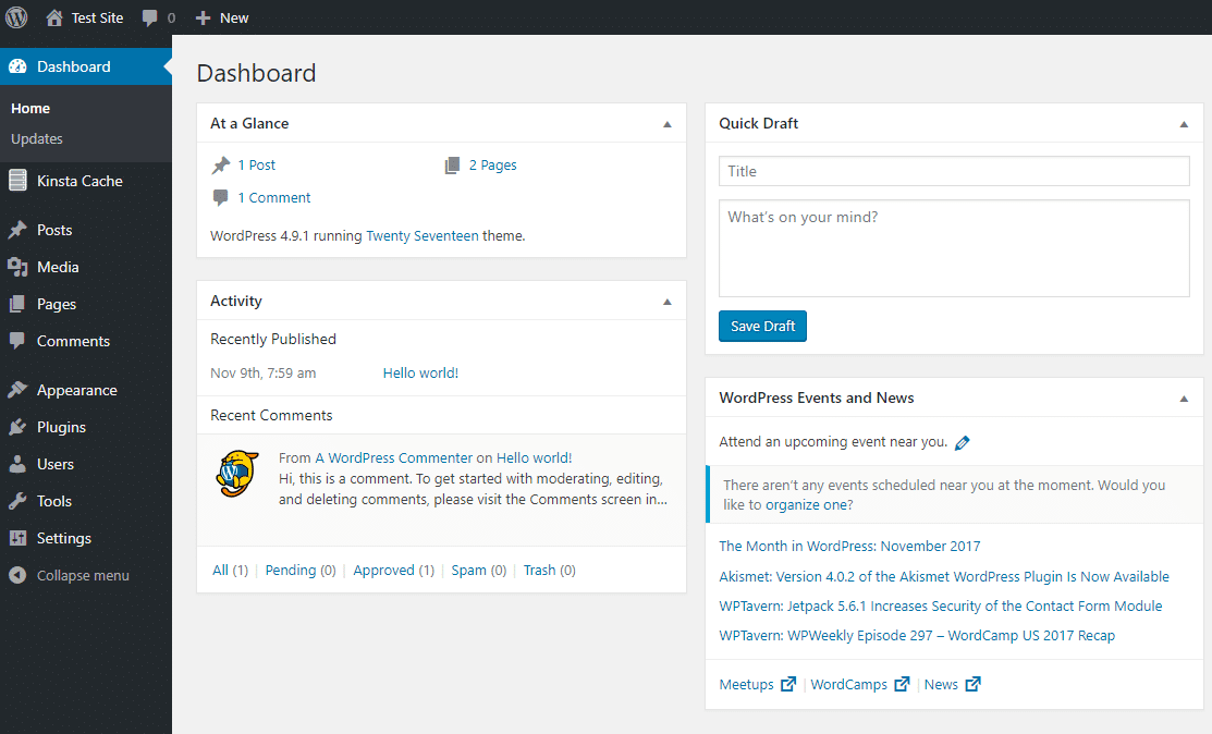 wordpress barındırma sekmeleri